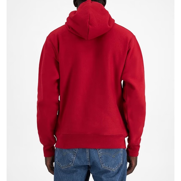 Vintage Champion Reverse Weave Ruby Red hoodie sweatshirt Size Medium - Picture 2 of 15